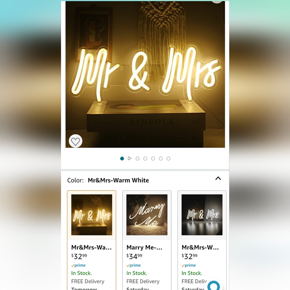 Mr & Mrs Neon Sign (Wedding)